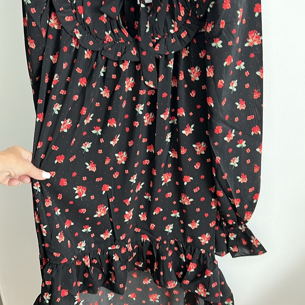 Floral Black High-Low Dress - Picture 11 of 14